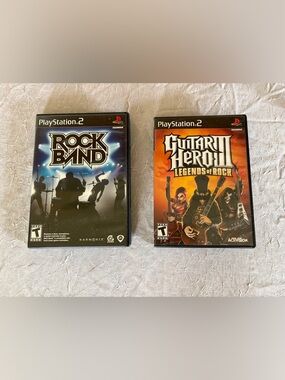 PlayStation 2 Rock Band & Guitar Hero III: Legends of Rock - Black/Orange Cases